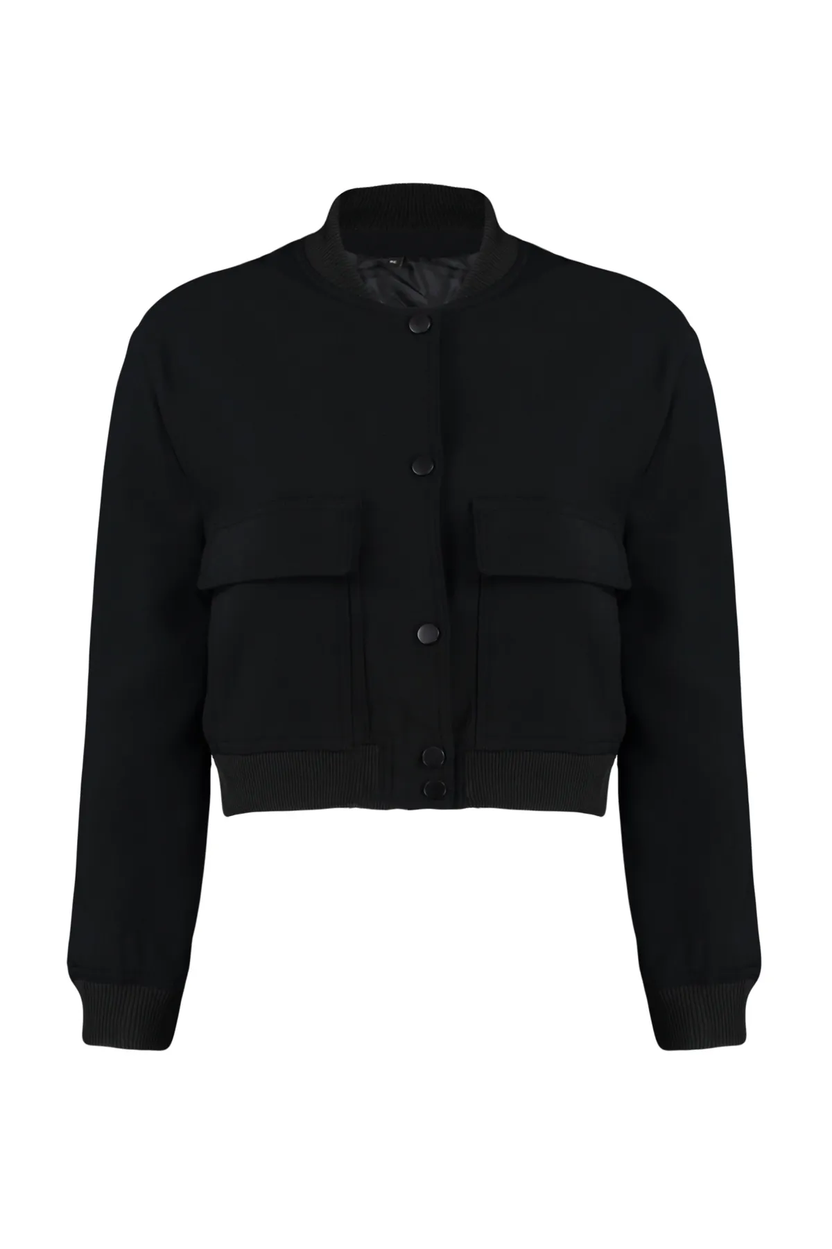 Trendyol Collection  Schwarze Premium-Bomber-Webjacke TWOAW24CE00047