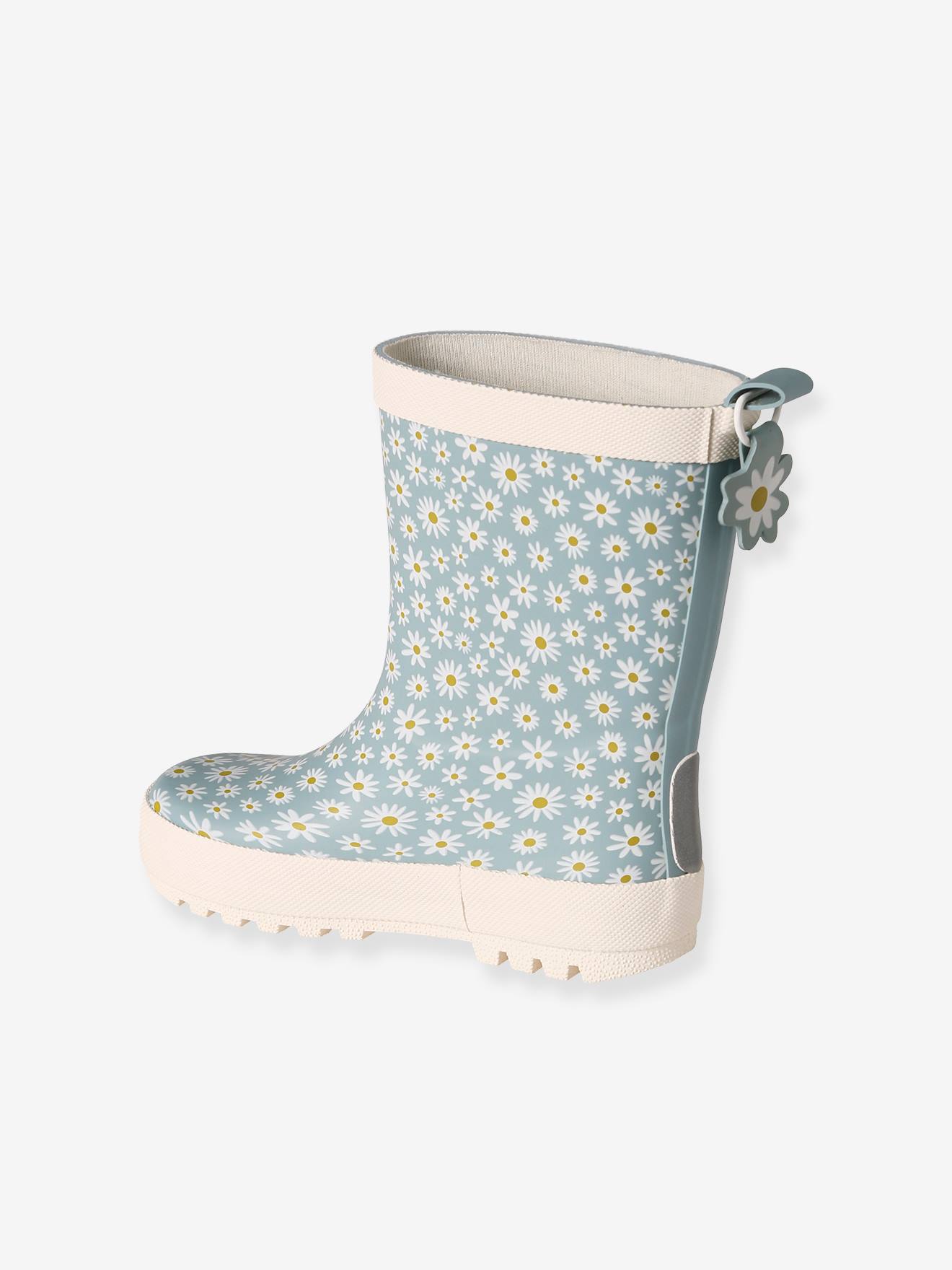 Bottes de pluie caoutchouc imprimé enfant collection maternelle bleu imprimé