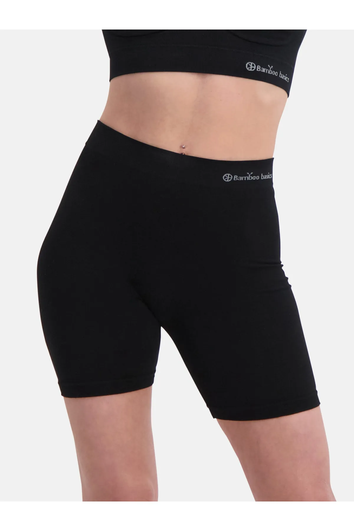 Bamboo Basics  Kurze Sporthose - Schwarz - Hoher Bund