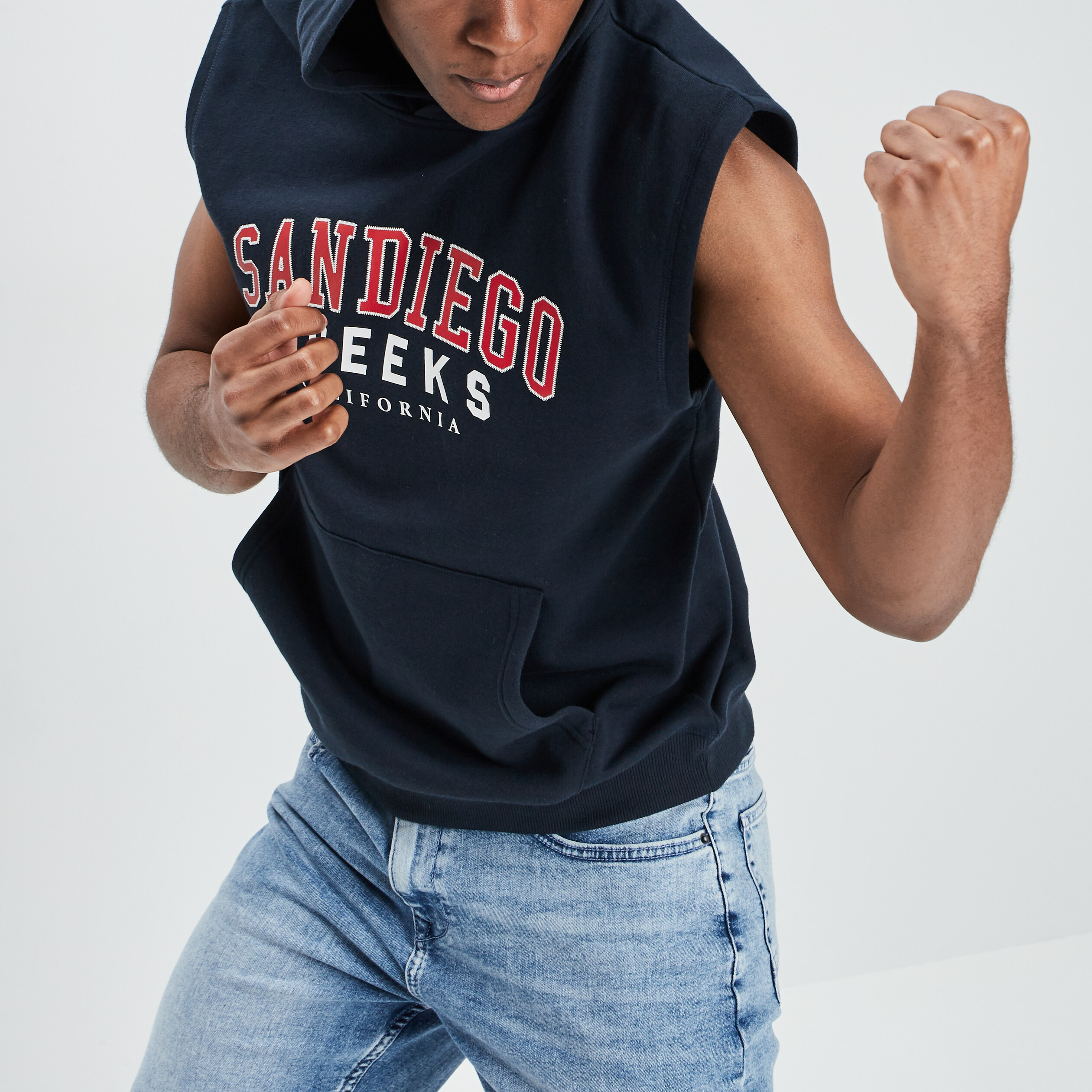 Sweat à capuche hoodie Creeks bleu marine homme | La Halle