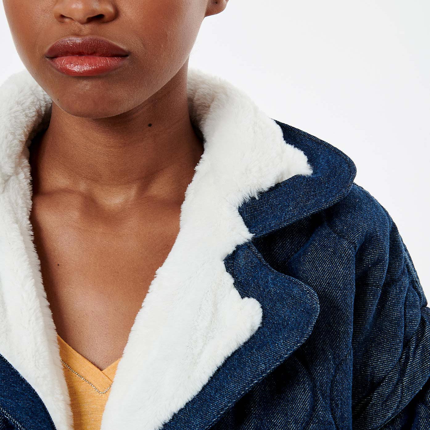 DAISY  Veste en jean fourrée femme