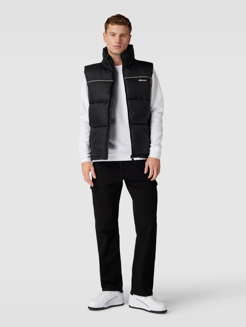 Steppweste mit Two-Tone-Machart Modell 'PASSERO' in schwarz