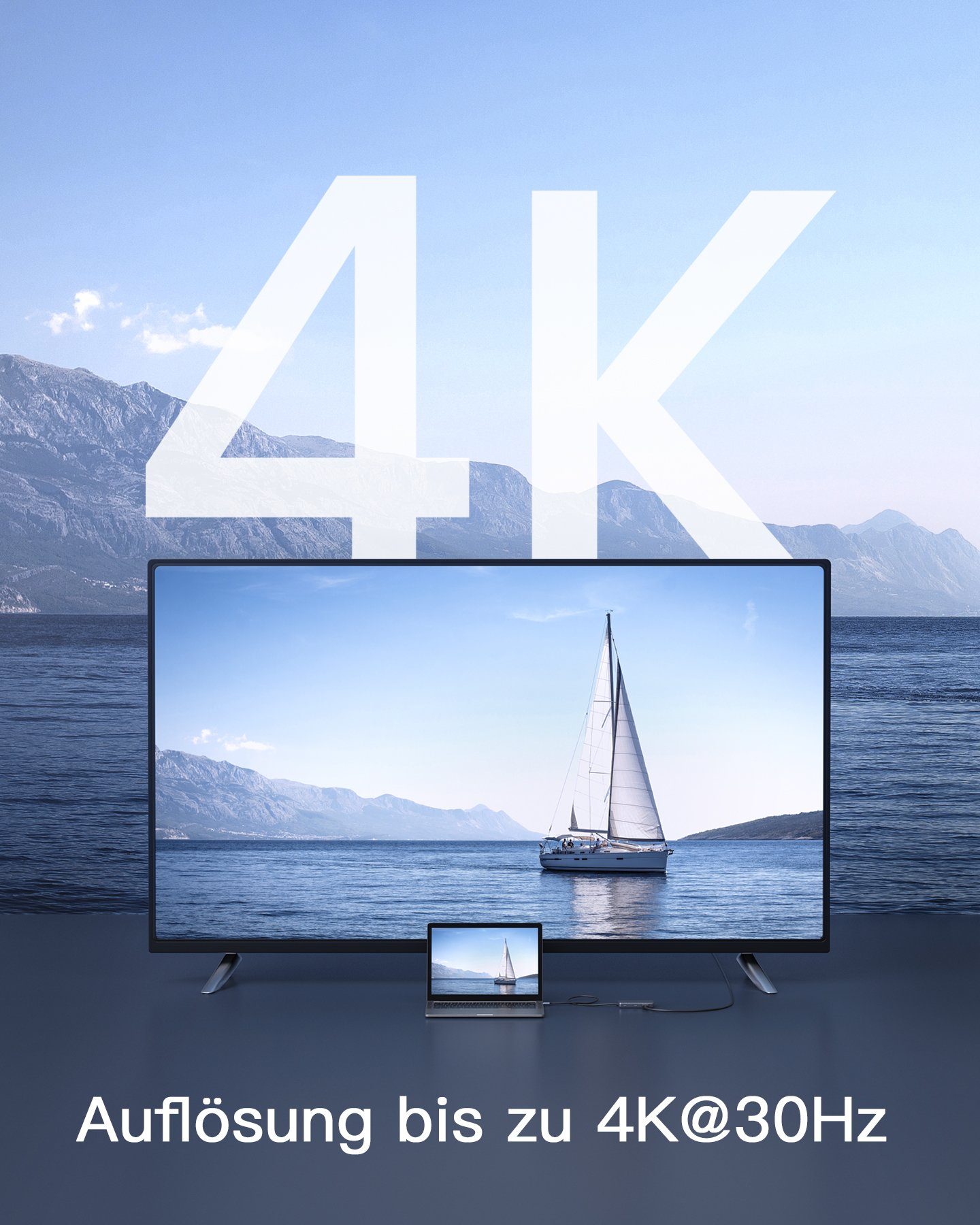 Inateck Laptop-Dockingstation 7 in 1 USB C Hub, 4 K HDMI, USB 3.2 Gen 2