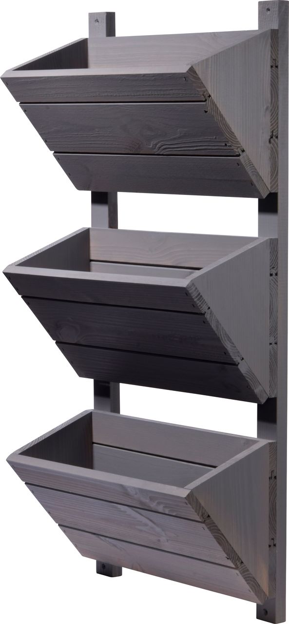 dobar 3-stufiges Wand-Pflanzbeet, Grau
