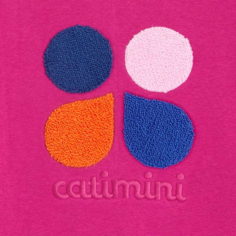 Sweat fille molleton brodé violet orchidée Catimini
