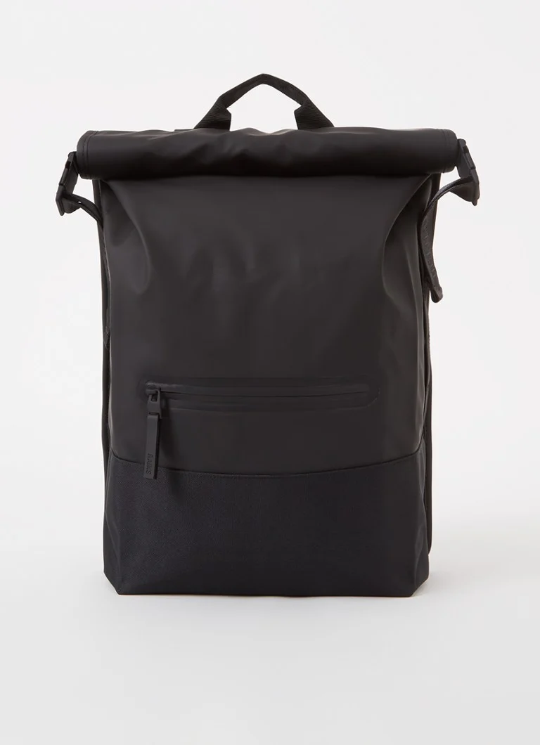 Rains Trail Rolltop backpack with 16-inch laptop compartment and water-repellent coating