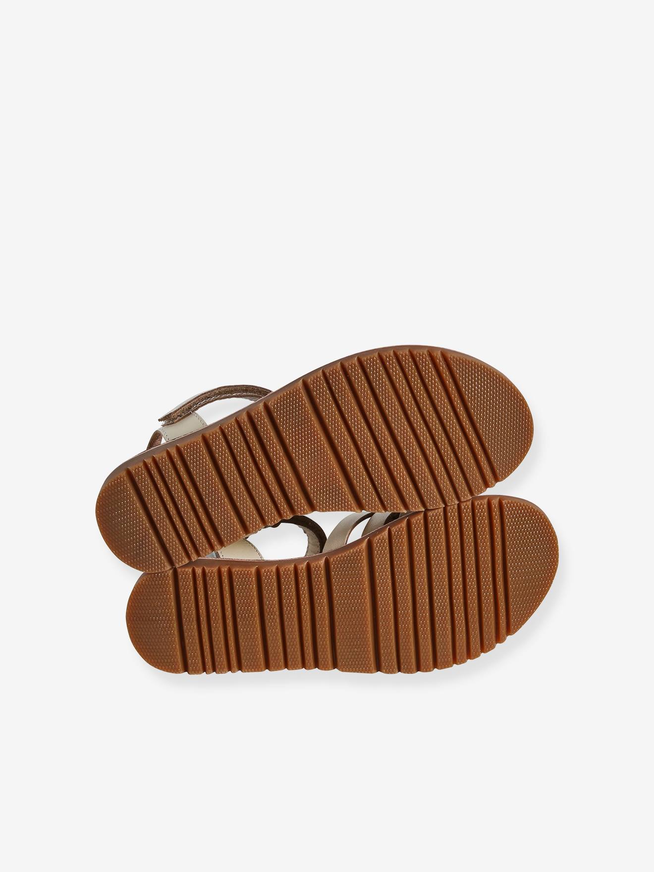 Vertbaudet Mädchen Klett-Sandalen - wollweiß