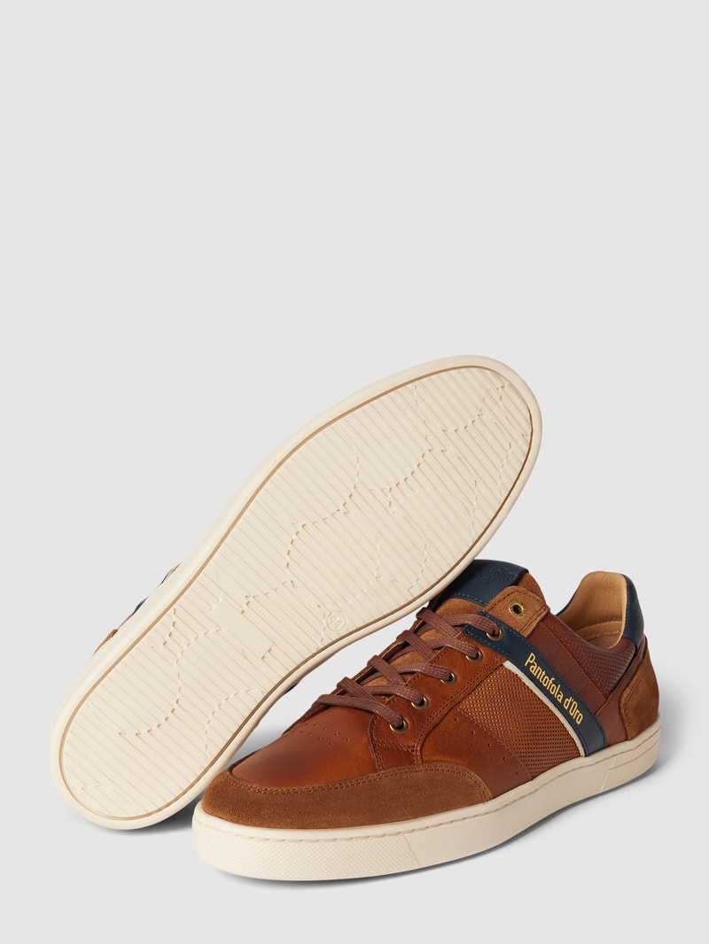 Sneaker mit Label-Details Modell 'VICENZA' in cognac