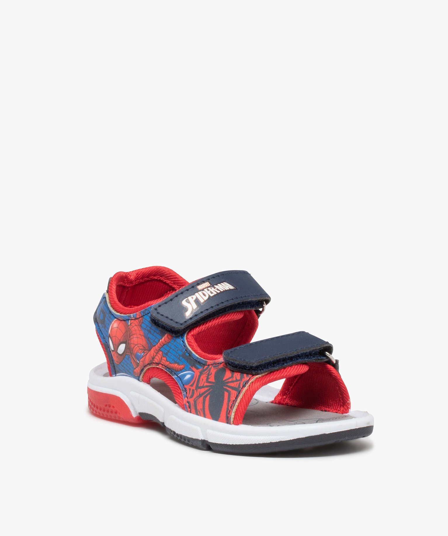 Sandales sport Garçon à double scratch imprimé super hér... bleu | GEMO