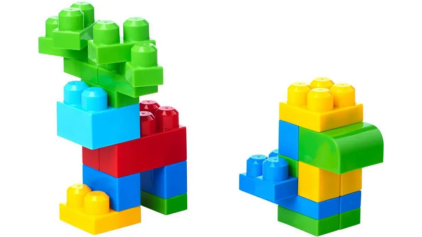 Mega Bloks Bausteine-Beutel bunt (60 Teile), Steck-Bausteine Kinder, Bauklötze