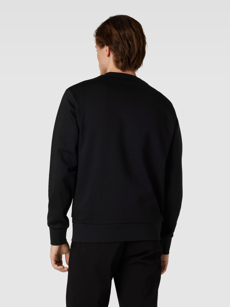 Sweatshirt mit Label-Stitching Modell 'Soleri' in schwarz