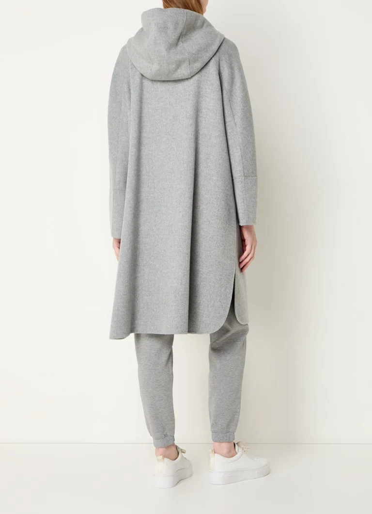 MaxMara  Felpi mantel van scheerwol met capuchon en steekzakken
