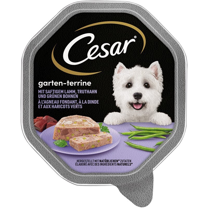Cesar Hundenassfutter Cesar Garten-Terrine 14x150g Lamm, Truthahn & grünen Bohnen
