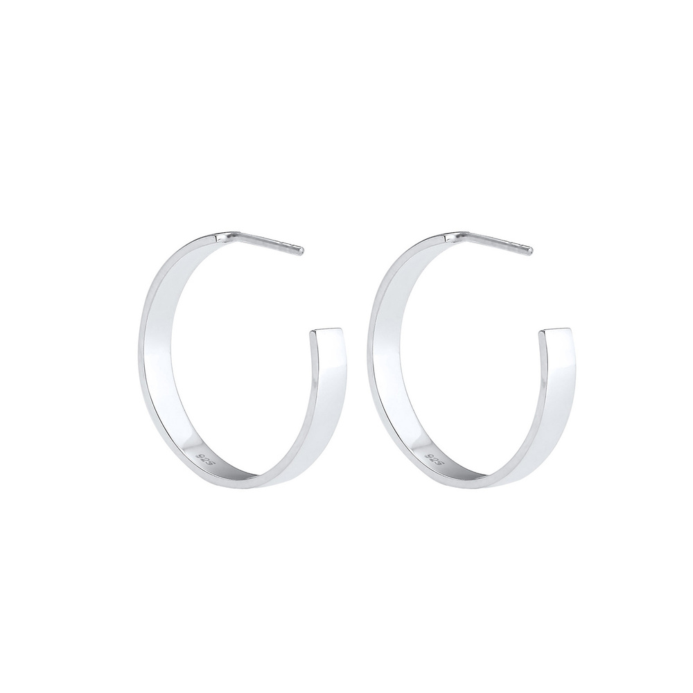 Elli Elli Boucles d'Oreilles Creolen Hänger Basic Geo Trend Blogger 925 Silber Boucles d'oreilles