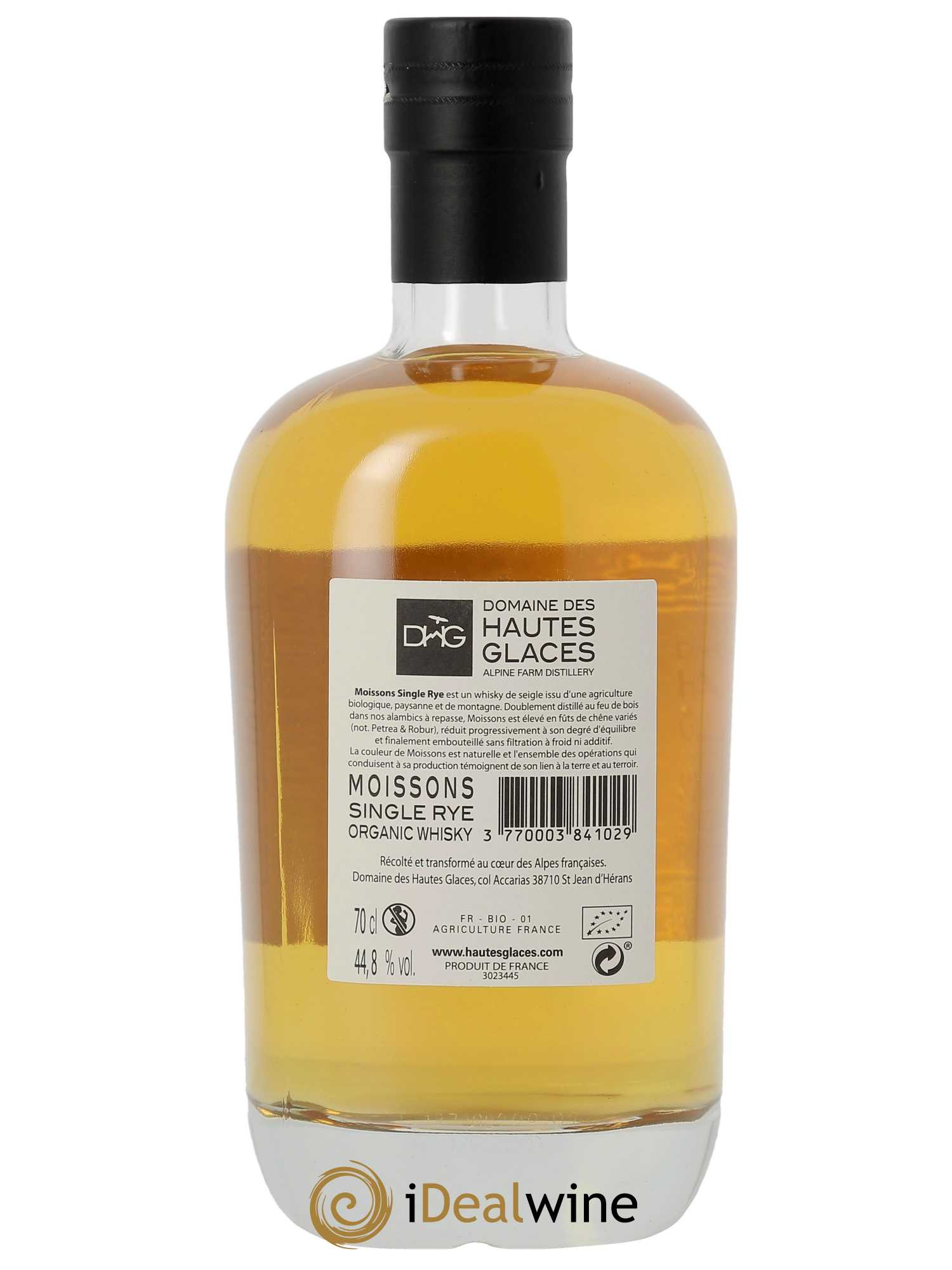 Whisky Hautes Glaces Moissons Single Rye (70cl)  - Lot de 1 Bouteille