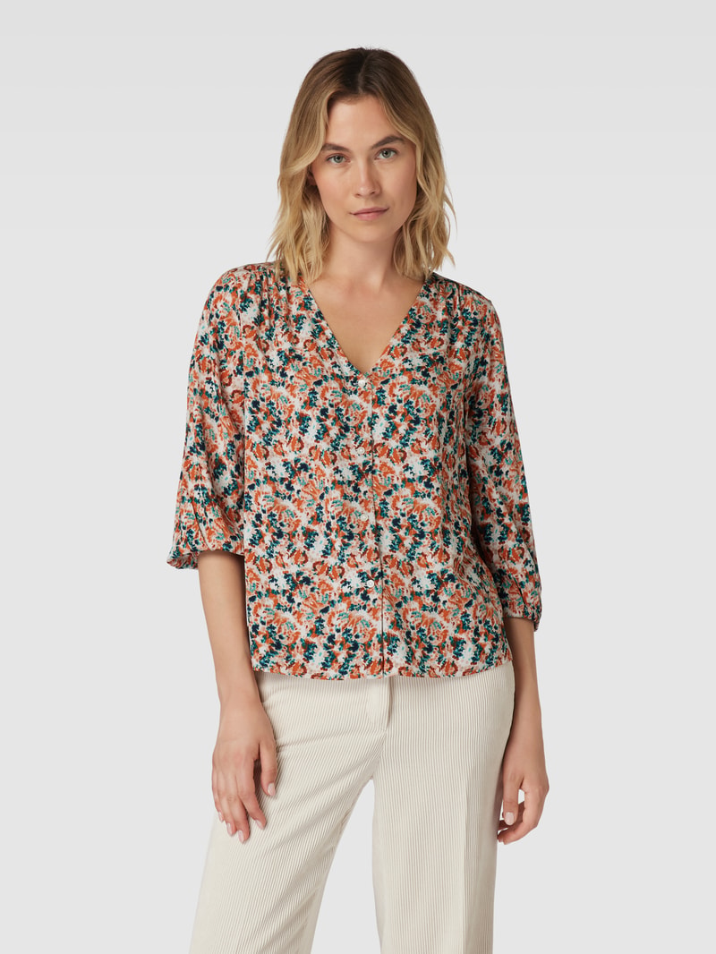 Bluse mit Allover-Muster in hellgrau