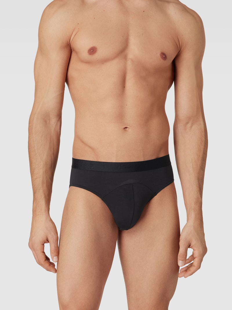 Slip mit Streifenmuster im 2er-Pack in schwarz