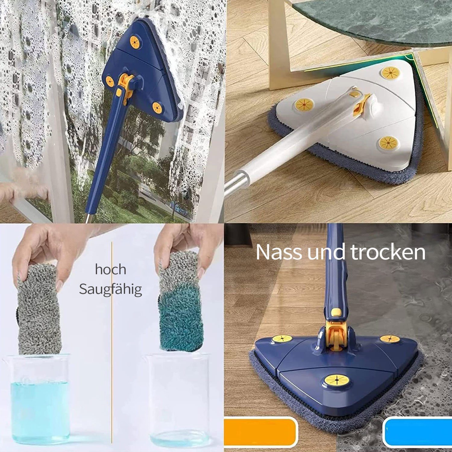 Daisred Wischmopp Wischmopps Einziehbarer Drehbarer Verstellbarer