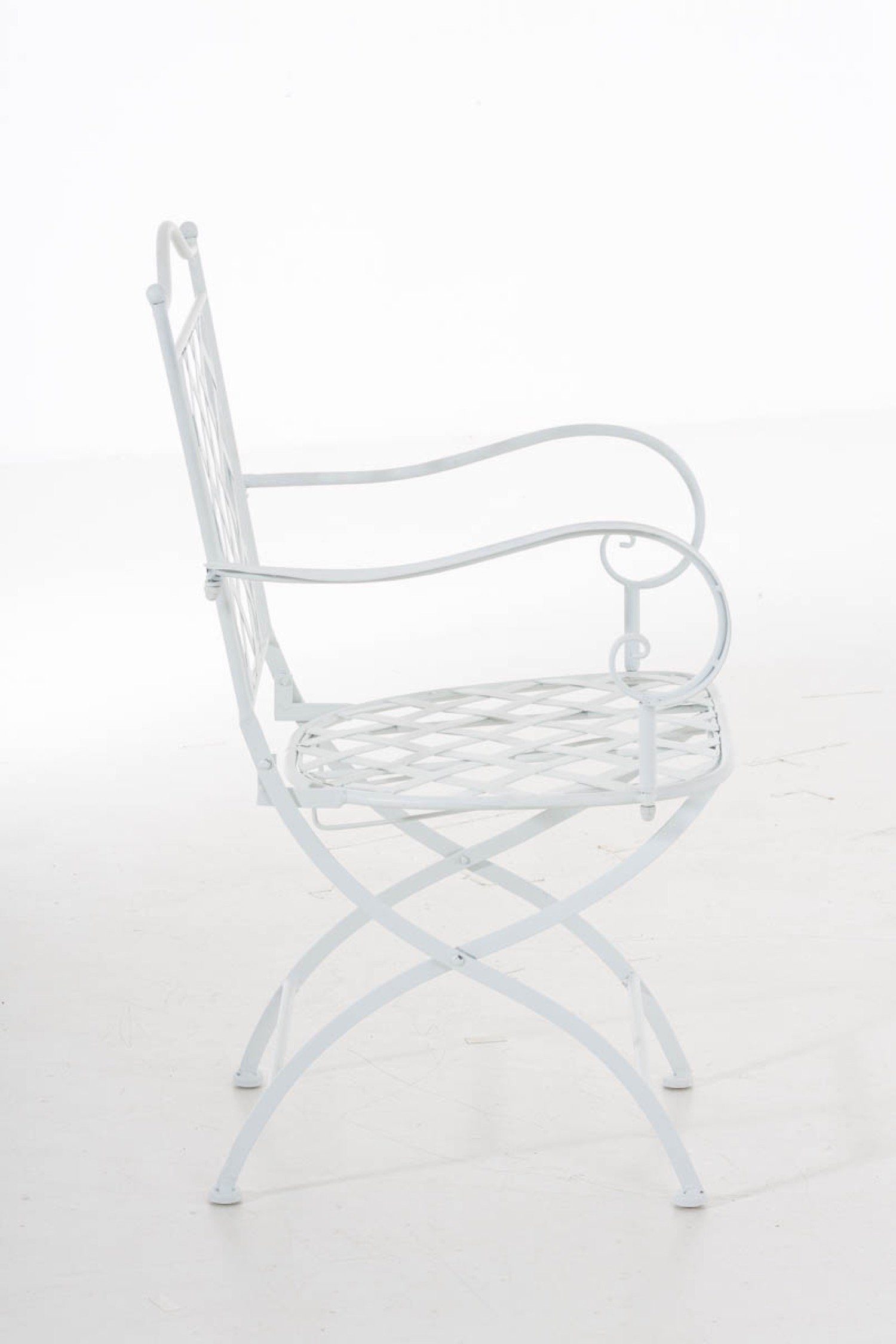 TPFGarden Gartenstuhl Athan - für Garten, Balkon, Terrasse - Farbe: weiß (Hochwertiger und stabiler Metallstuhl aus handgefertigtem Eisen, 1 St), Balkonstuhl, Bistrostuhl - Maße (TxBxH): 51 x 56 x 93cm