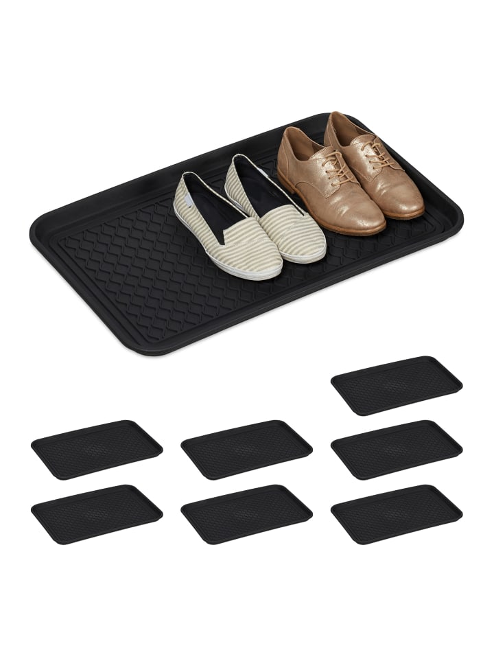 relaxdays 8x Schuhabtropfschale in Schwarz günstig kaufen onesize