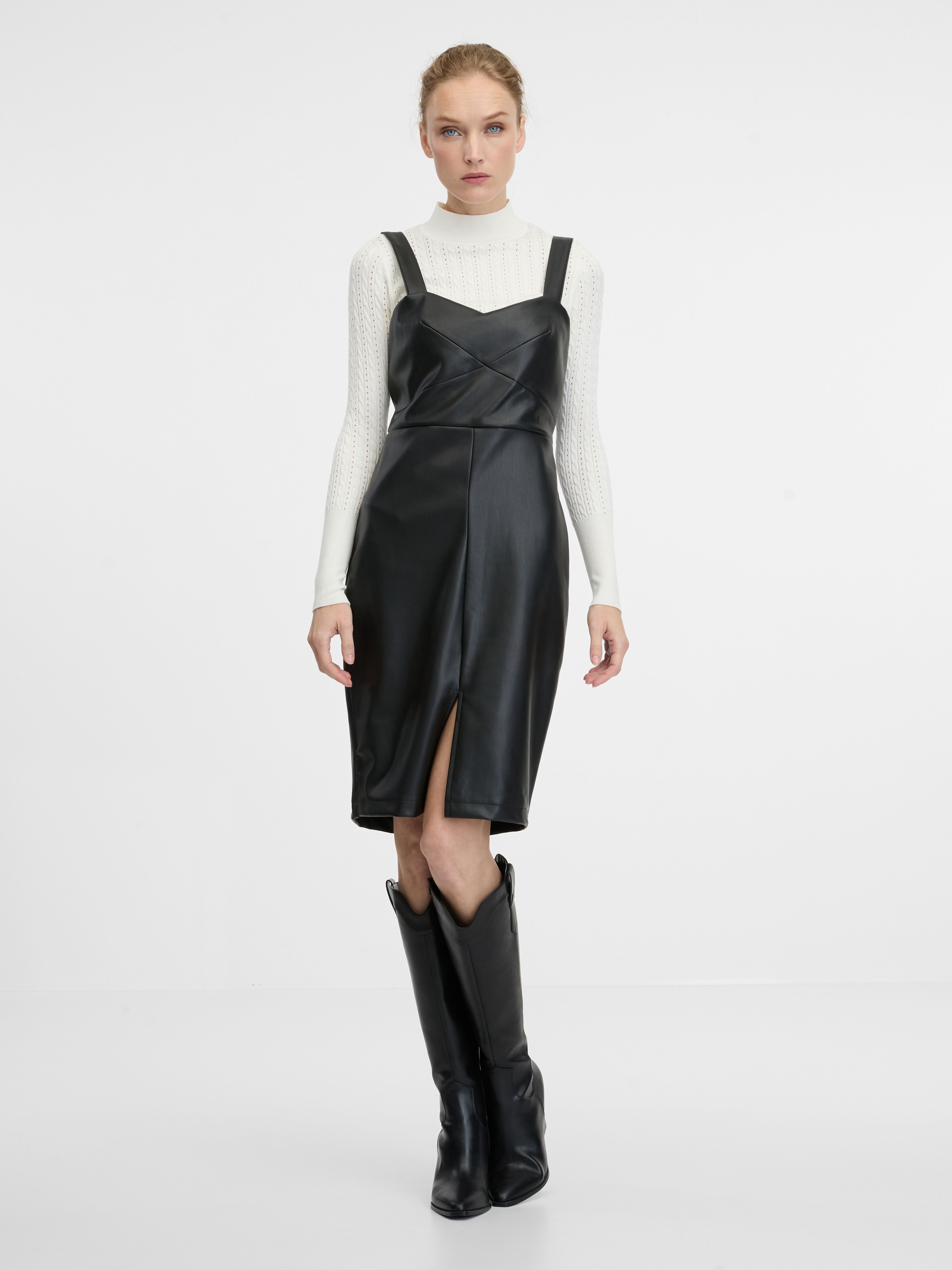Schwarzes knielanges Damenkleid ORSAY