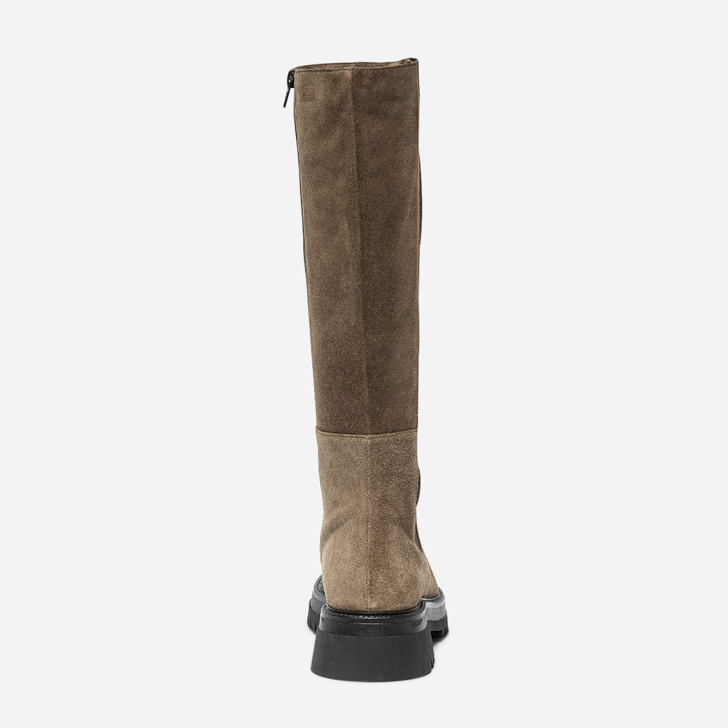 Botte TEXTO beige en cuir velours à semelle crantée