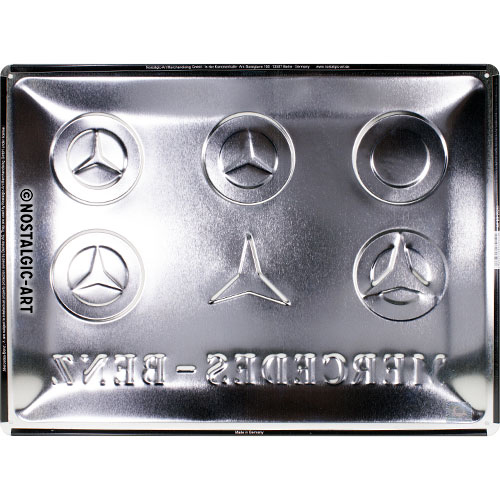 Nostalgic Art Retro Blechschild 30x40cm, Motiv "Mercedes Benz - Logos", 1 Stück - ATU