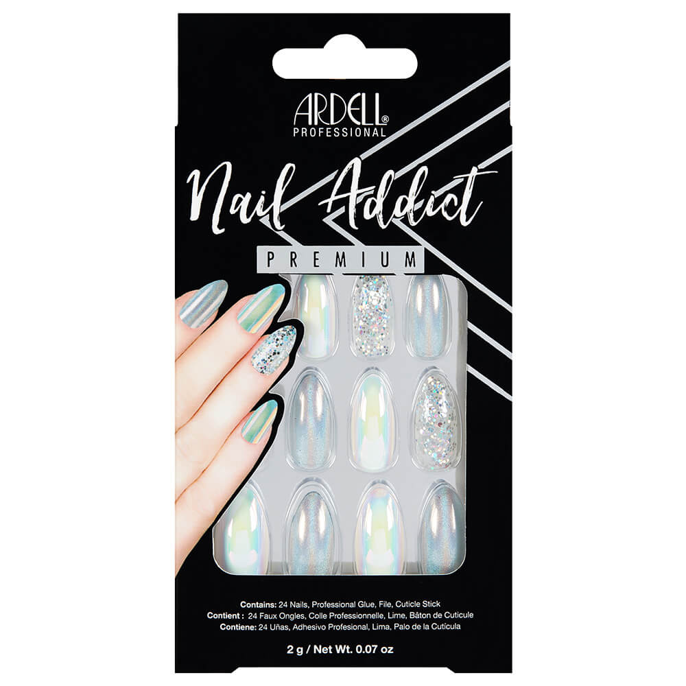 Ardell Nail Addict Holographic Glitter Faux-ongles prêt à poser Ardell avec accessoires