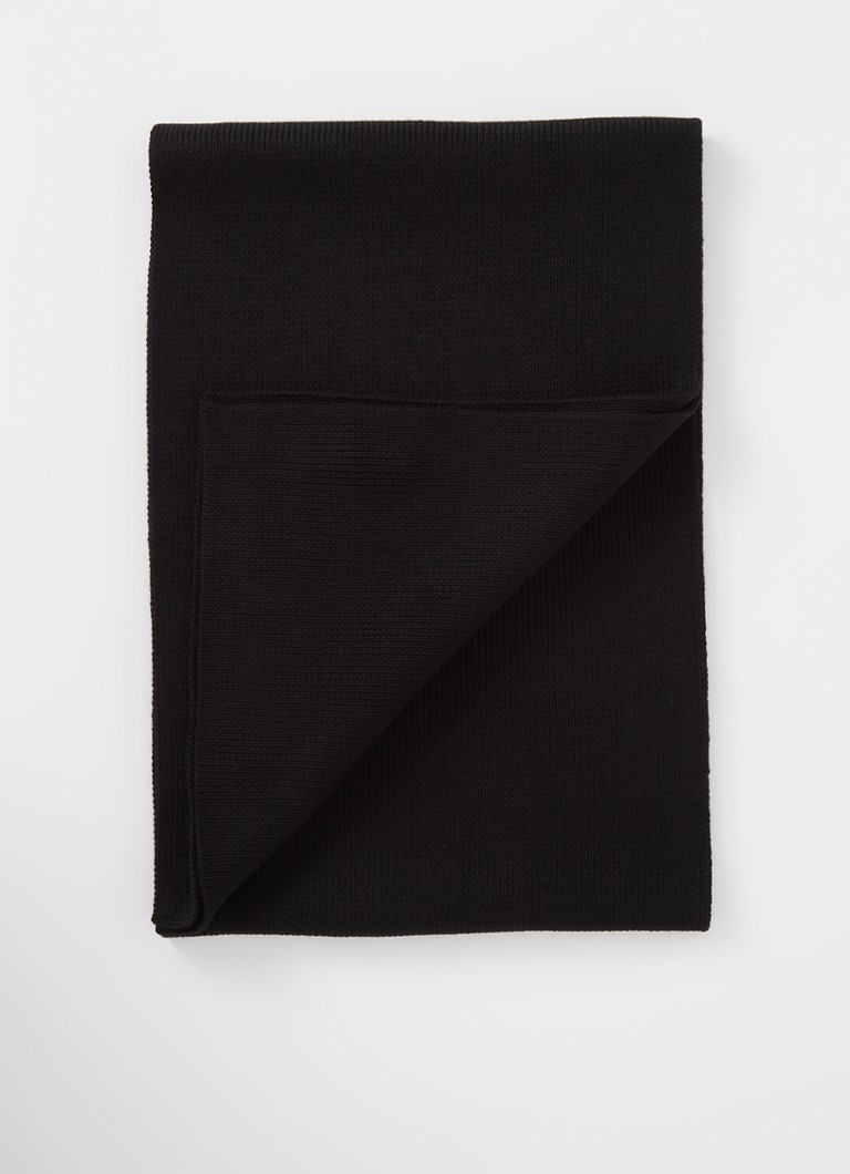 Sciarpa Lara di HUGO BOSS in lana pregiata con logo ricamato, 180 x 30 cm