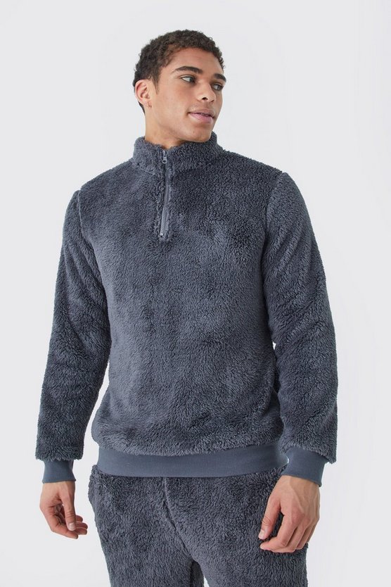Borg-Sweatshirt mit Trichterkragen