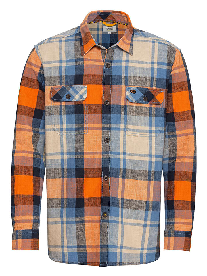 Camel Active Hemd - Regular fit - in Orange/ Blau günstig kaufen