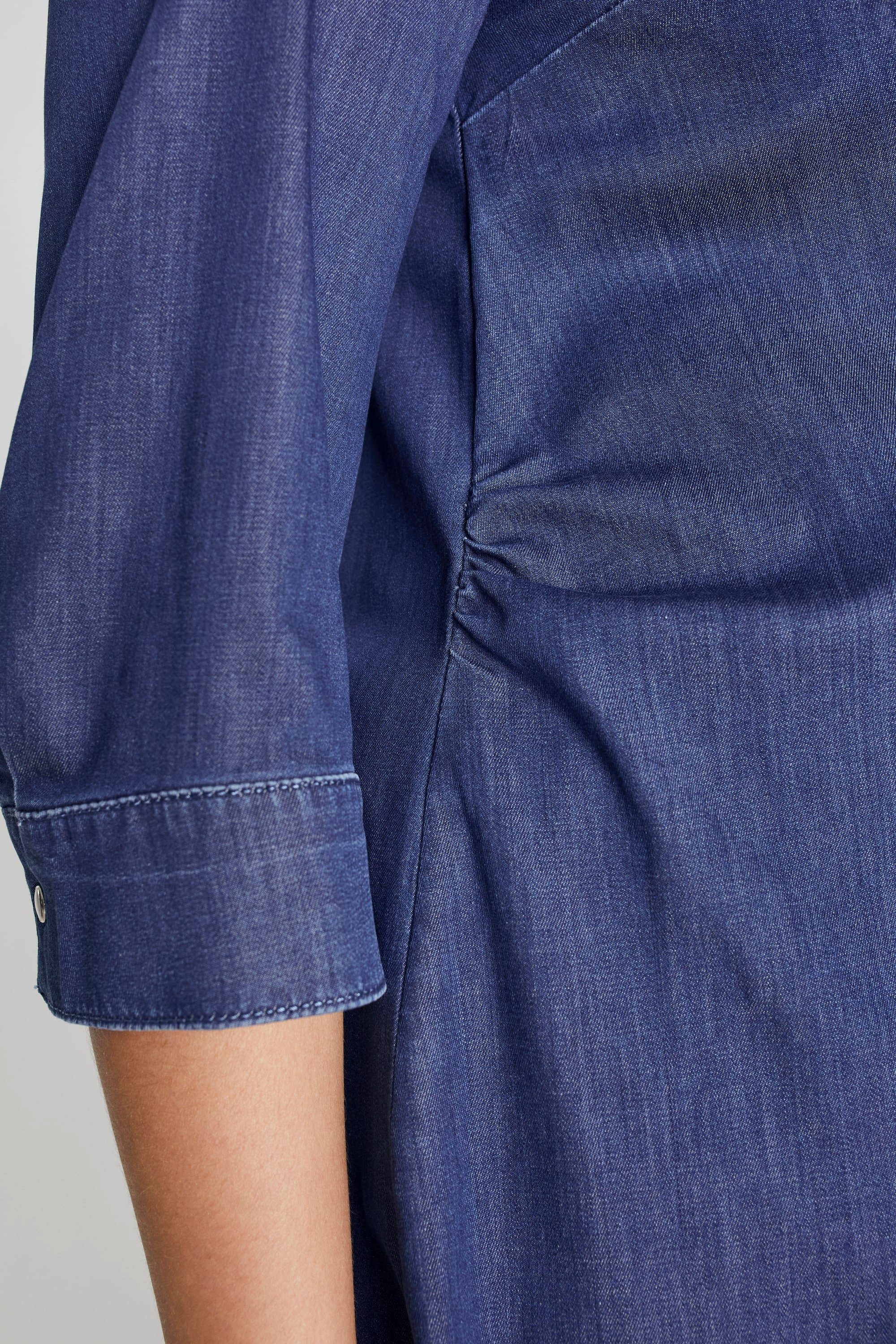 Ulla Popken Umstandsbluse Bellieva-Longbluse Hemdkragen Taillenband Langarm