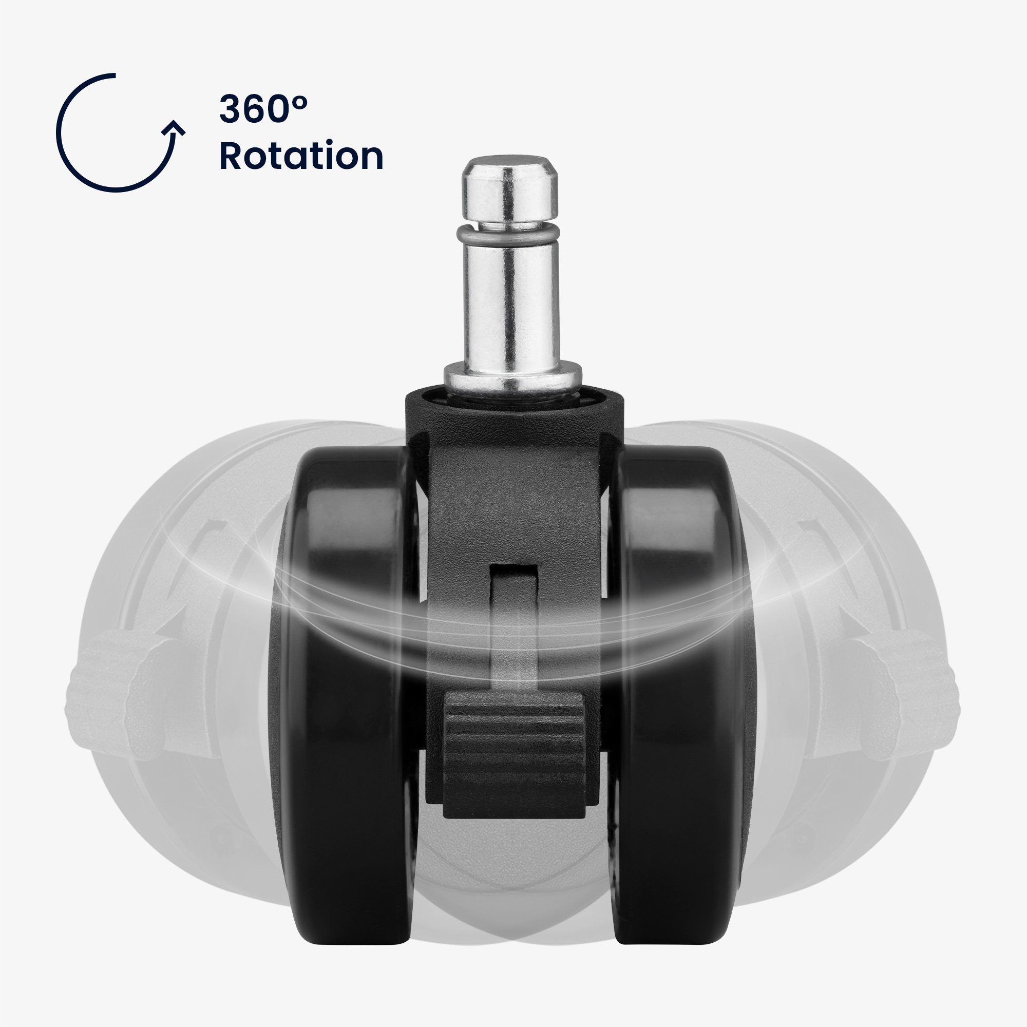 kwmobile Stuhlrolle 5x Bürostuhlrollen Hartboden/Weichboden mit Bremse 10/22mm, (5-St)