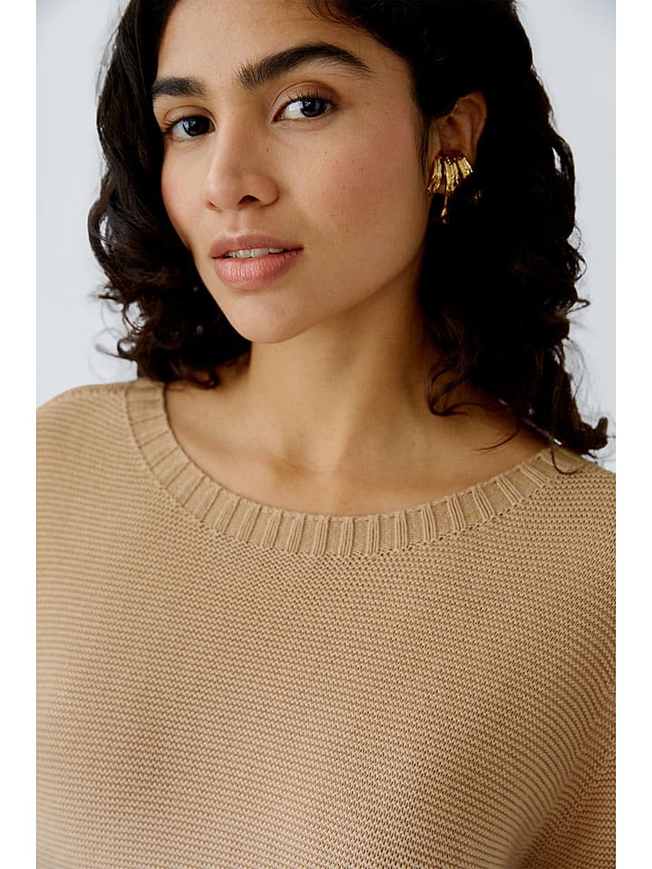 Oui Pullover in Beige günstig kaufen