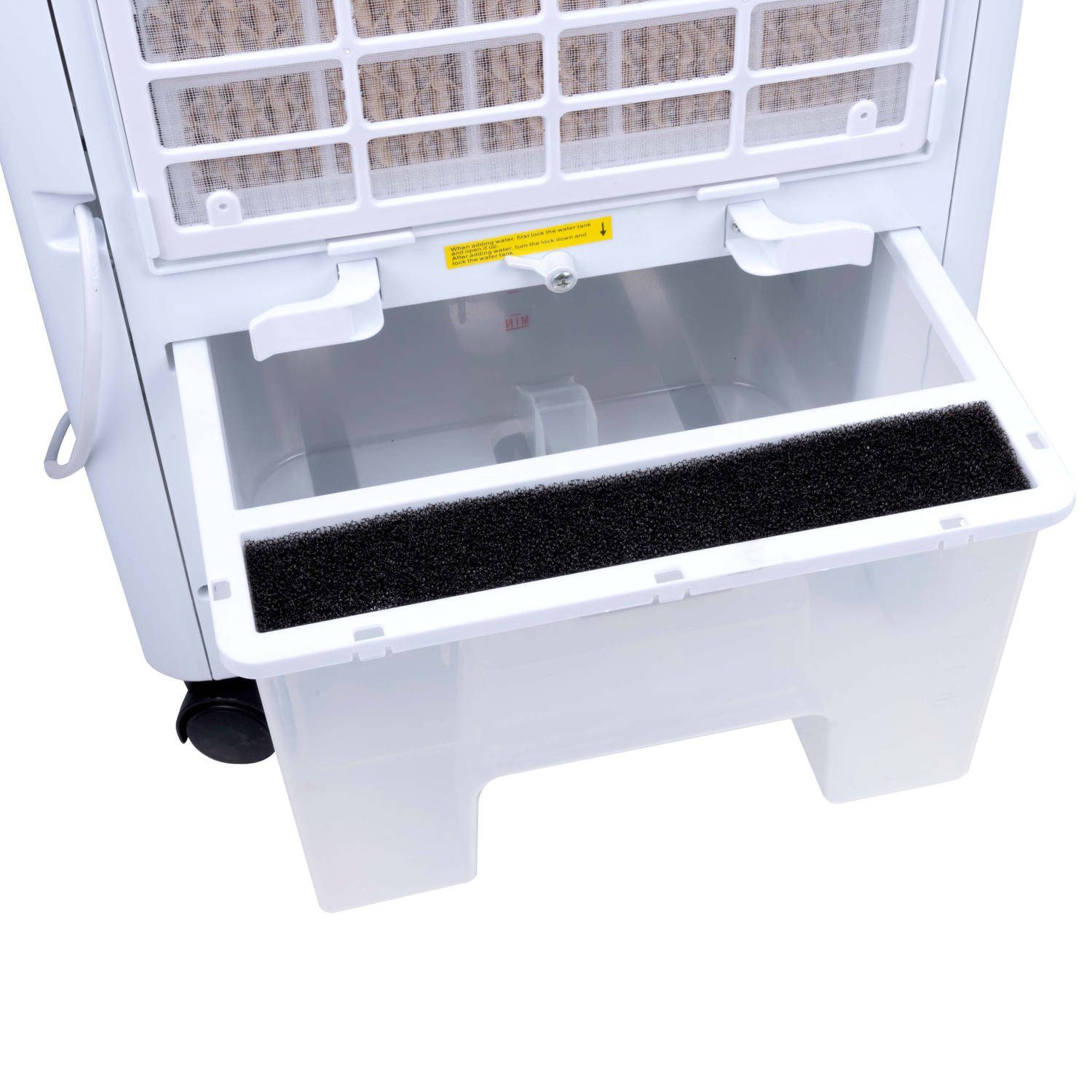 JUNG Ventilatorkombigerät DAY mobiles Klimagerät ohne Abluftschlauch, Wasserkühlung, Fernbedie, Aircooler, Timer Aircondition 60W Luftkühler leise Ventilator Kühler