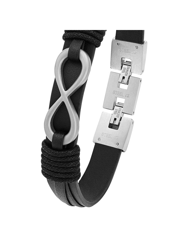 s.Oliver Armband Edelstahl in Schwarz günstig kaufen 22 cm