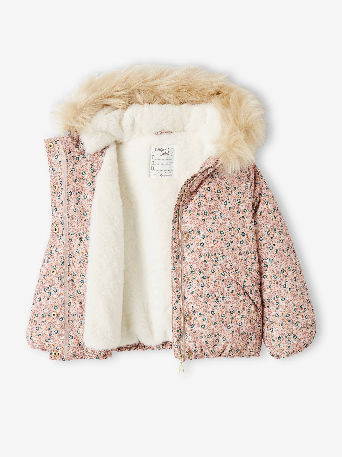 Vertbaudet Kurze Mädchen Steppjacke mit Recycling-Polyester - hellviolett