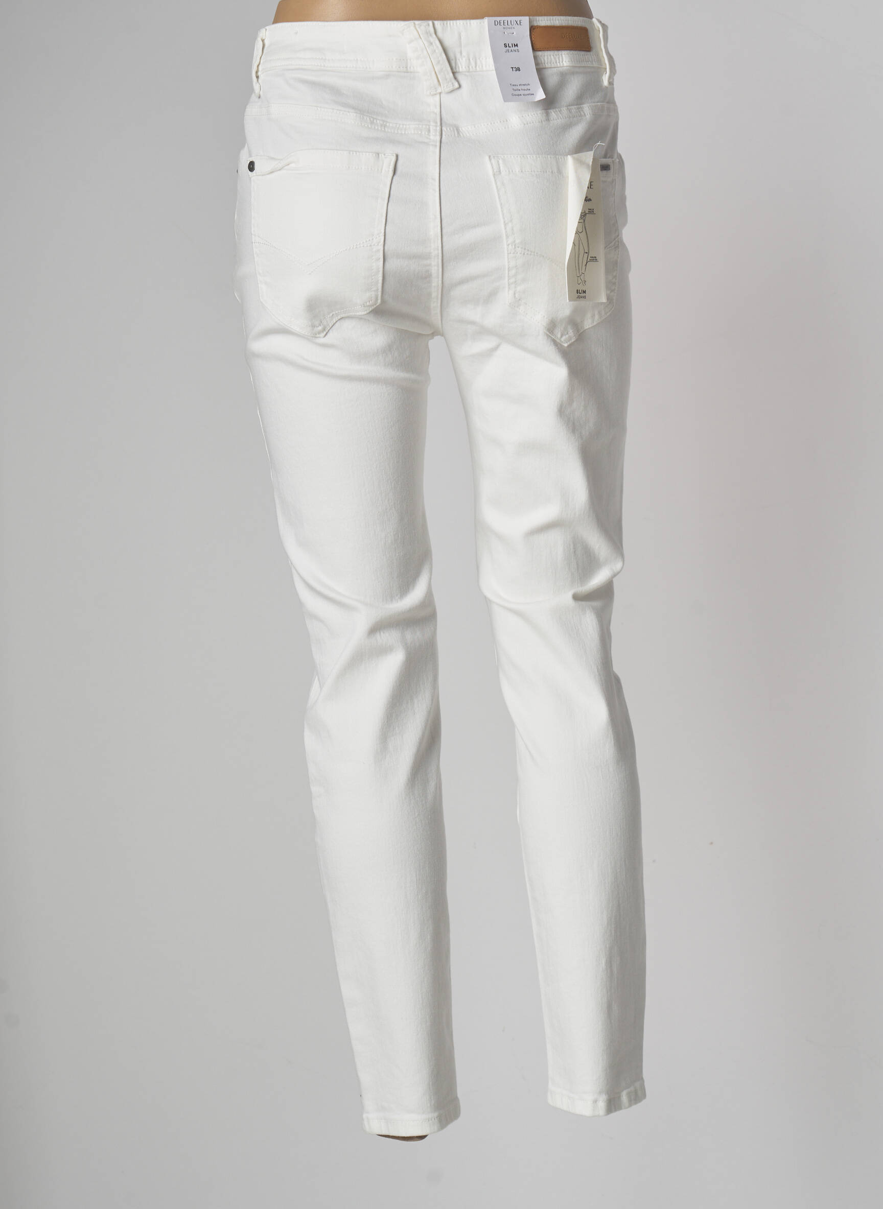 Deeluxe Jeans Coupe Slim Femme couleur beige