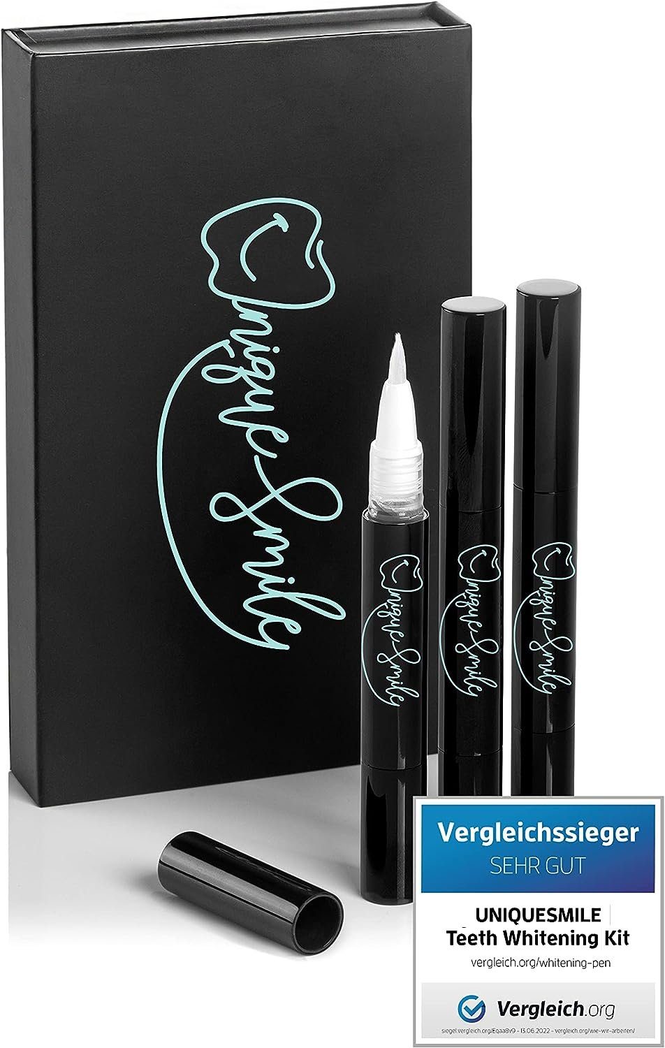 Uniquesmile Zahnbleaching-Gel Nachfüllstifte, PAP Formel, LED Technologie, schmerzfrei, frei von Schadstoffen.