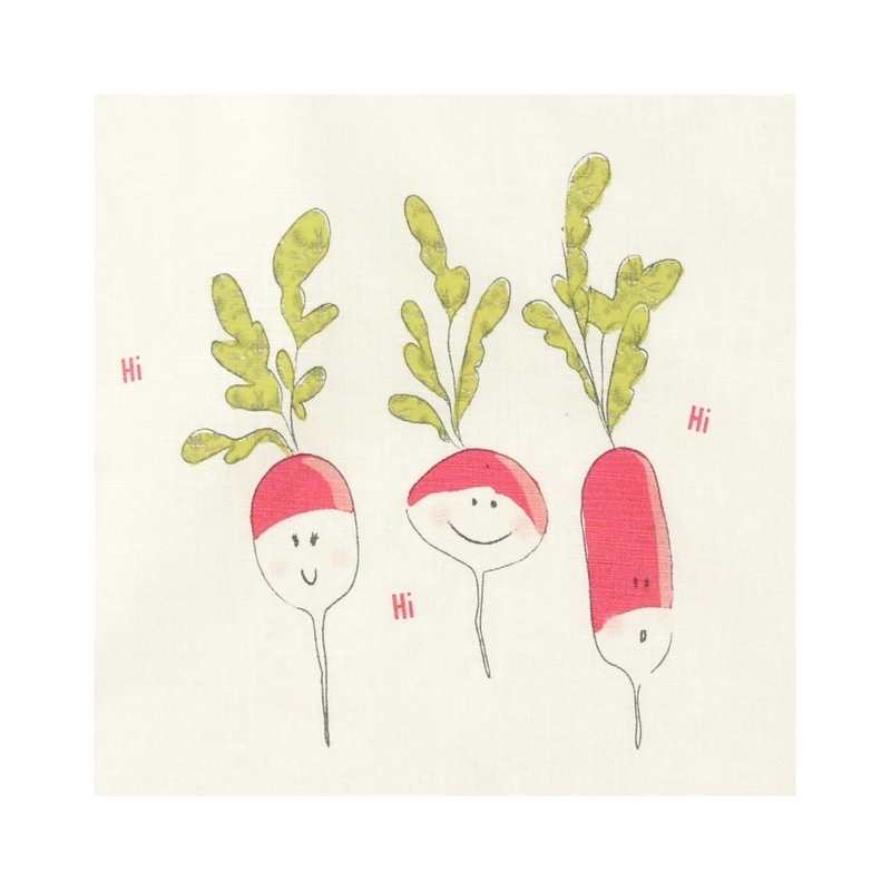 Serviette bavoir Radis rose