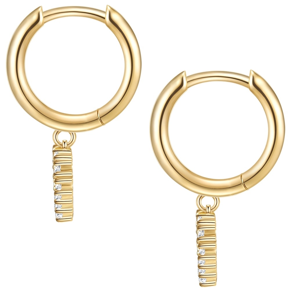 Glanzstücke München Créoles en argent Coeur Argent sterling Oxyde de zirconium (CZ) en Or jaune Boucles d'oreilles
