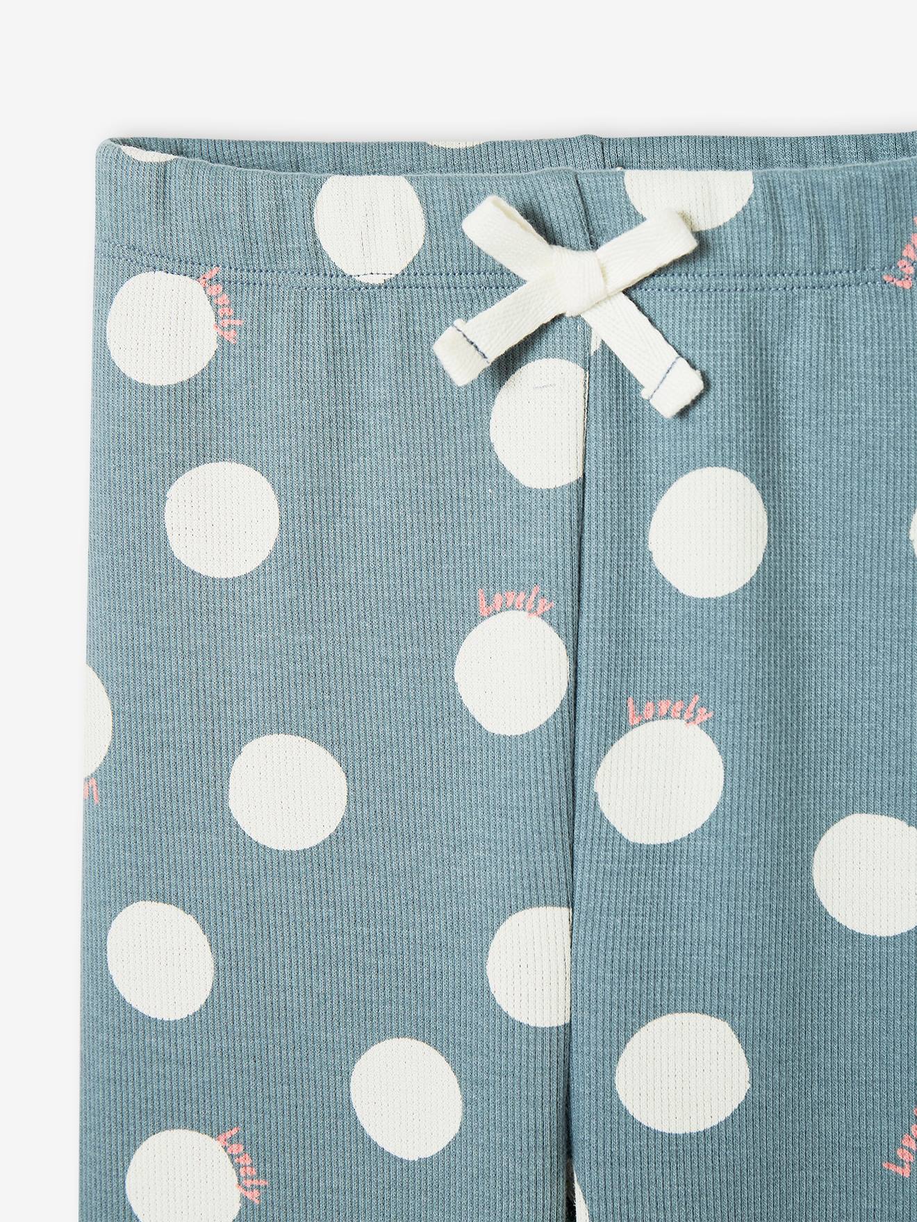 Legging imprimé en maille côtelée fille marine