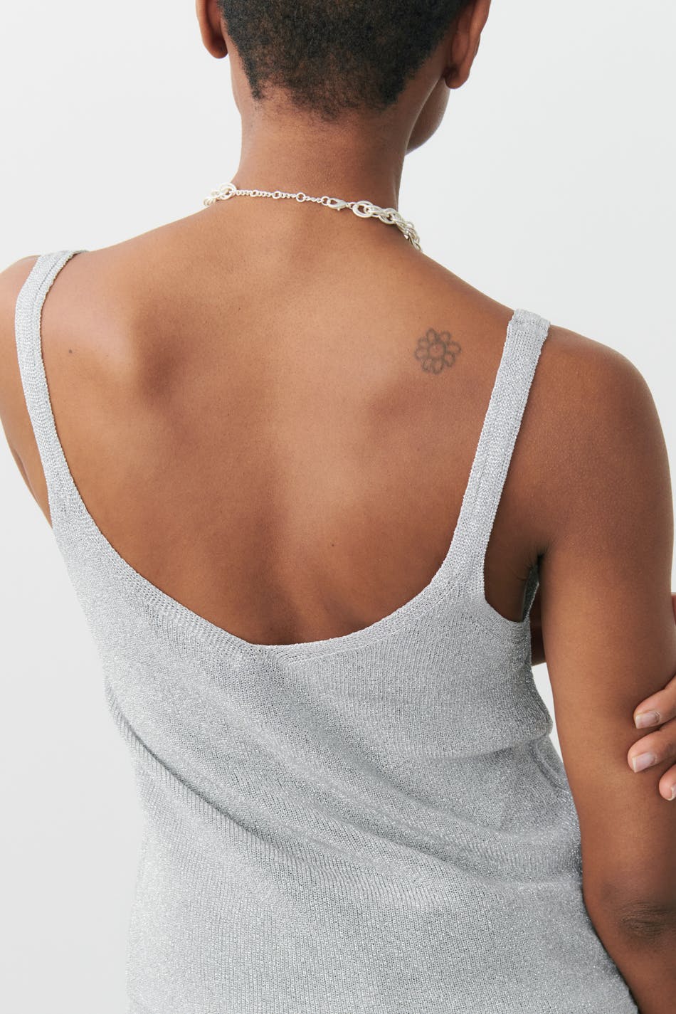 Metallic knitted singlet