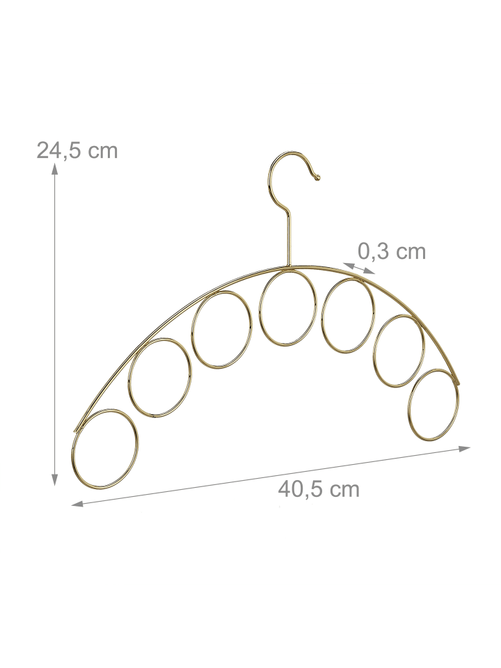 relaxdays Kleiderbügel Schalhalter in Gold günstig kaufen onesize