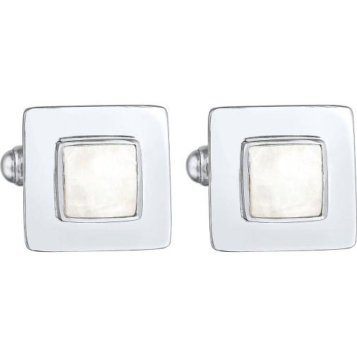 KUZZOI Manschettenknopf Mondstein Quadrat Flach Elegant 925 Silber