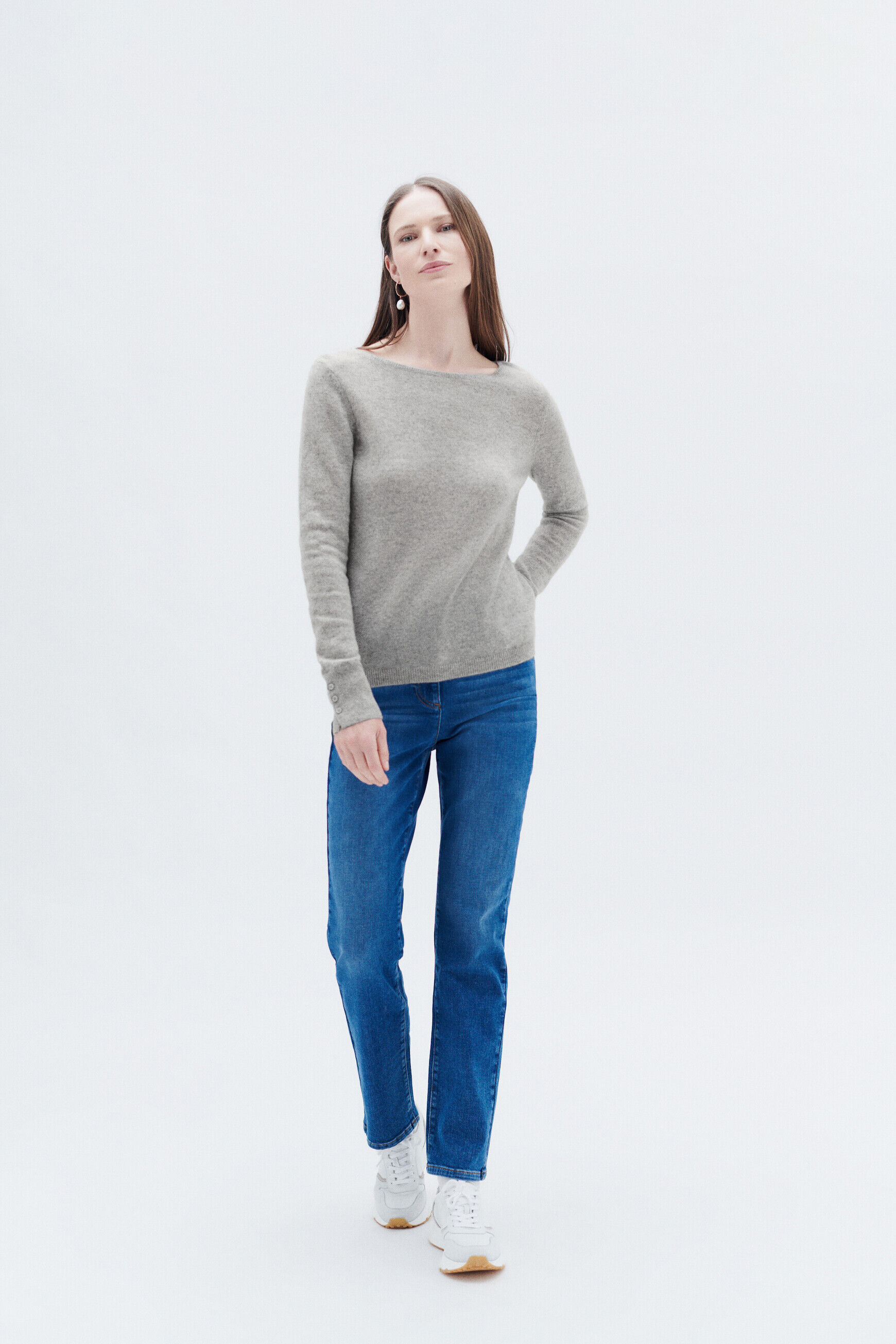 Pull mzoan gris clair femme