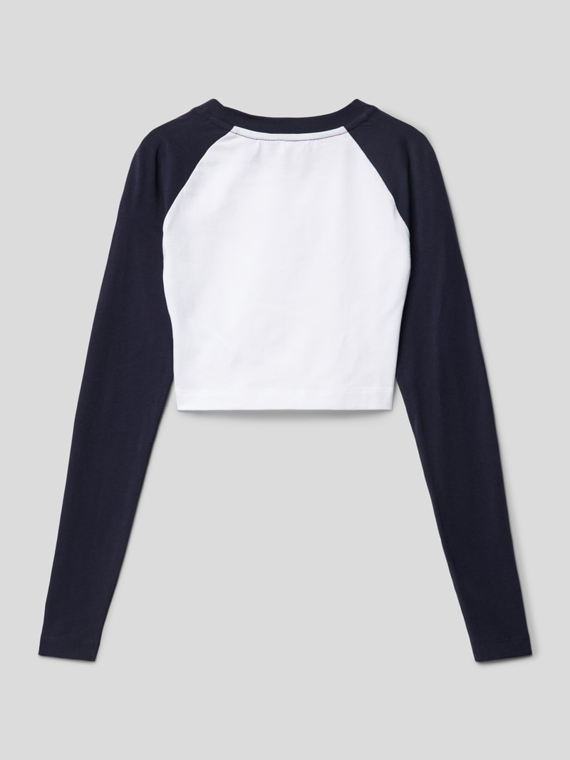 Cropped Longsleeve mit Raglanärmeln in marineblau