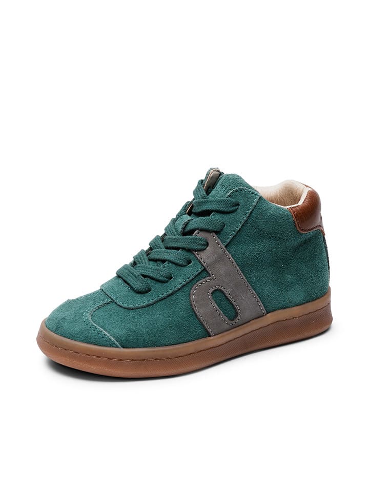 bisgaard Leder-Sneakers in Grün/ Grau/ Hellbraun günstig kaufen