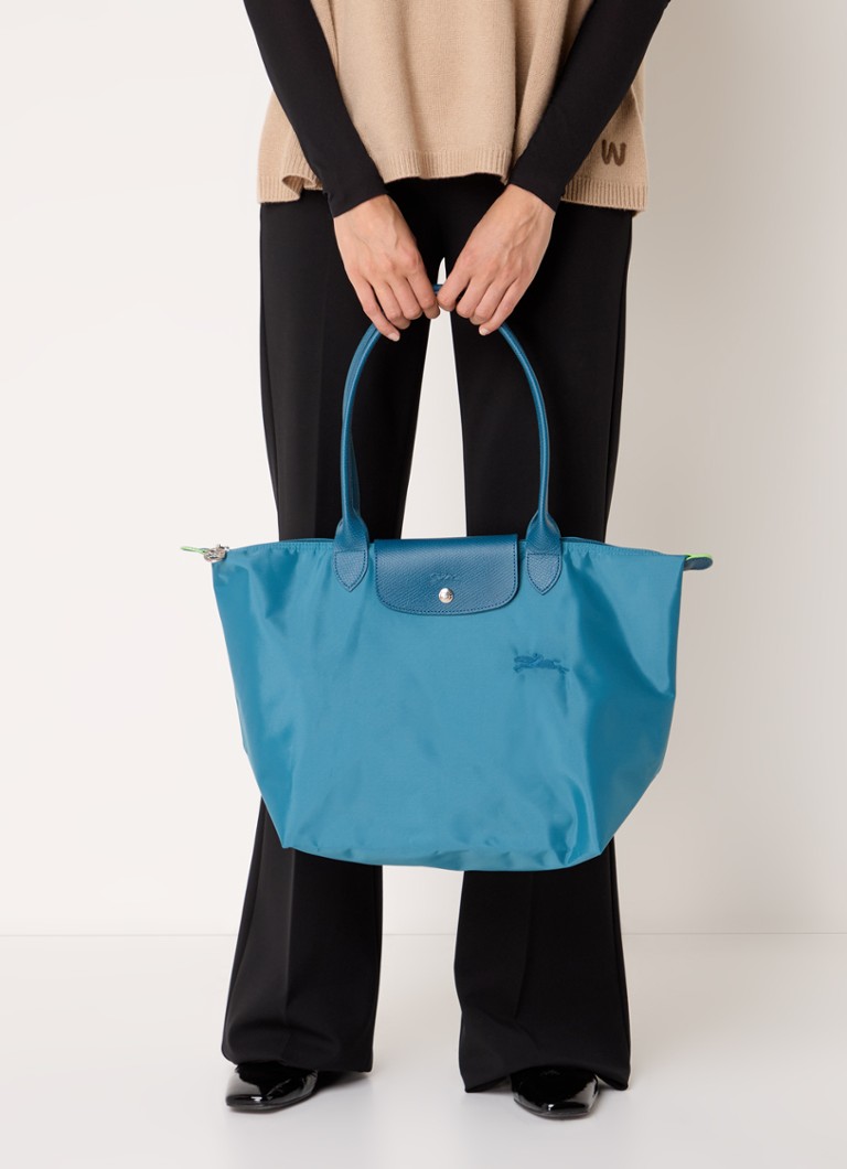 Longchamp Le Pliage Vihreä olkalaukku L nahkayksityiskohdilla