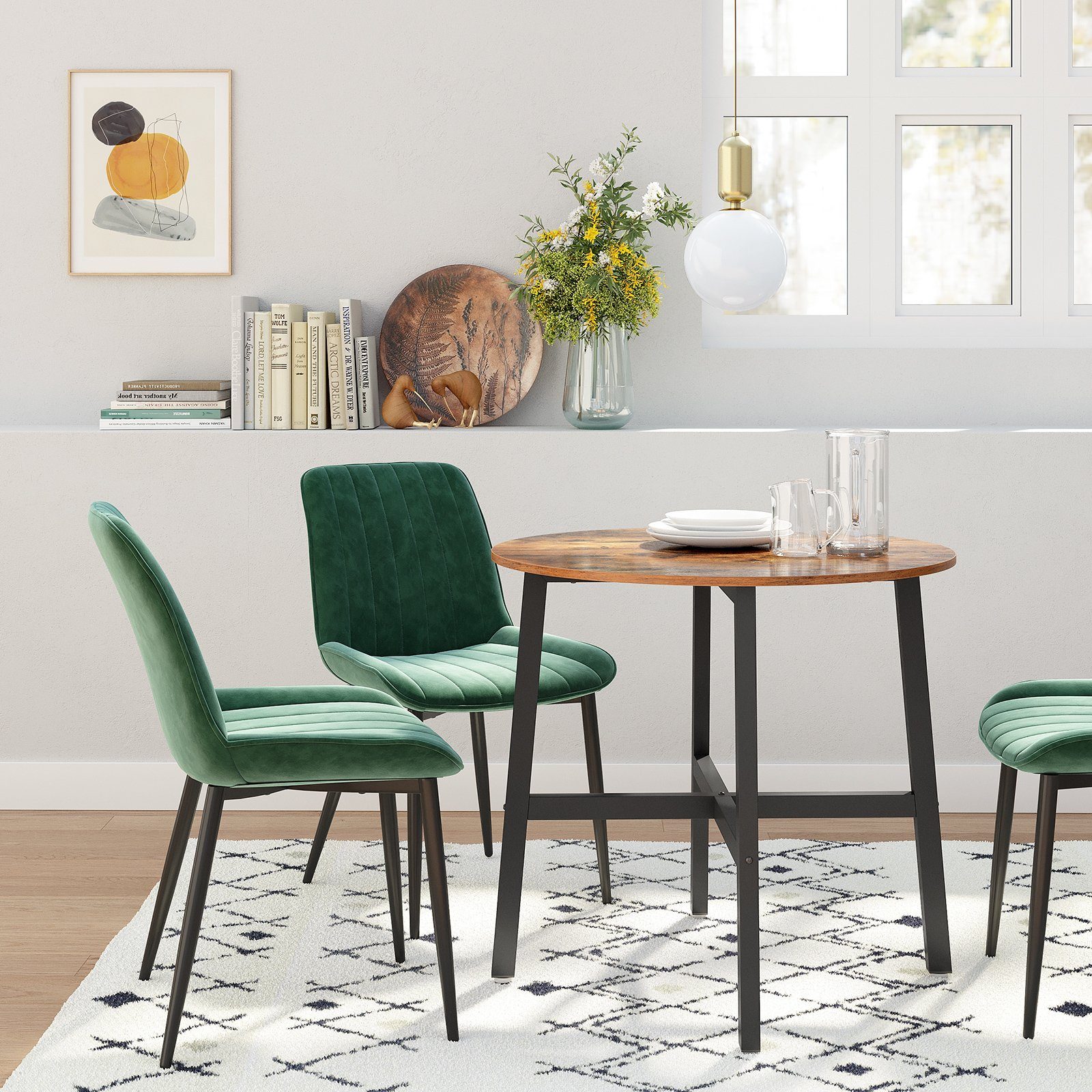 VASAGLE Esstisch, Küchentisch, 80 x 75 cm (x H), für Wohnzimmer, Küche